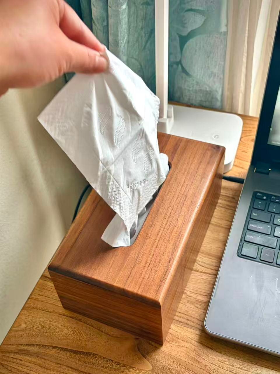 Wooden high-quality office desk or dining table tissue box - 图片 2